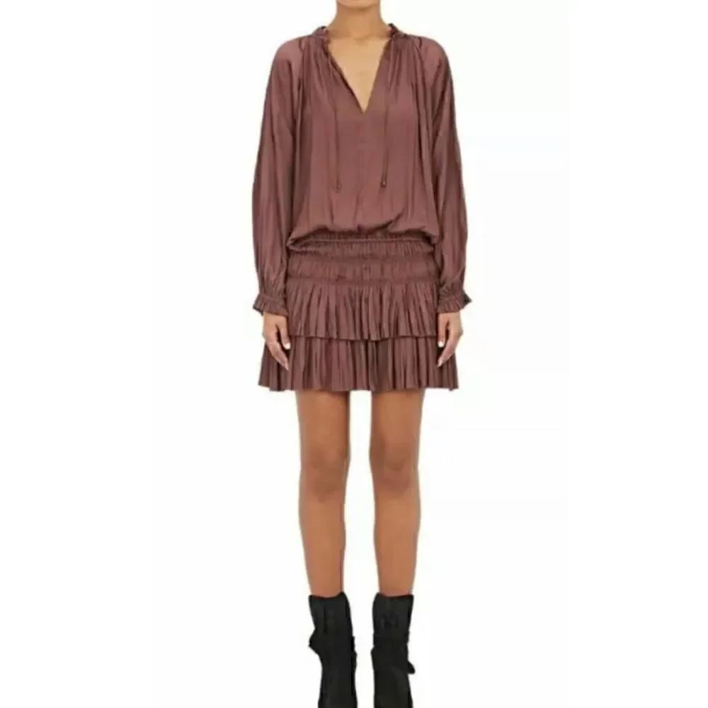Ulla Johnson Piera Pleated Drop Waist Dress